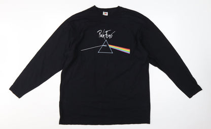 Fruit of Loom Men's Black XL Pink Floyd Prism Band Long Sleeve T-Shirt