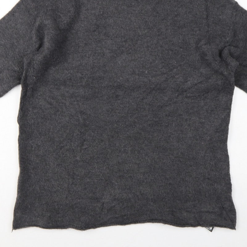 Zara Women Grey M Roll Neck Italian Yarn Knit Tunic Jumper
