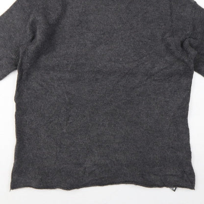 Zara Women Grey M Roll Neck Italian Yarn Knit Tunic Jumper