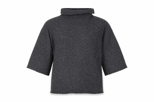 Zara Women Grey M Roll Neck Italian Yarn Knit Tunic Jumper