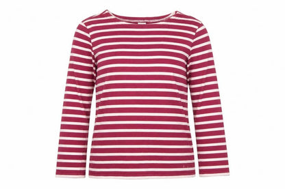 CC Women Pink Stripe Cotton Long Sleeve Boat Neck T-Shirt M