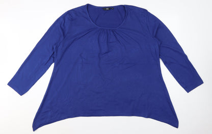 Isle Collection Women Blue XL Scoop Neck Long Sleeve Tunic Jumper