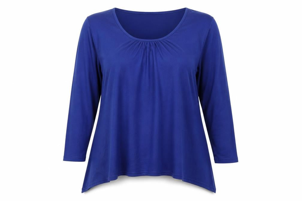 Isle Collection Women Blue XL Scoop Neck Long Sleeve Tunic Jumper