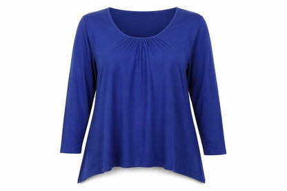 Isle Collection Women Blue XL Scoop Neck Long Sleeve Tunic Jumper