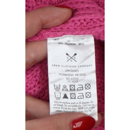 Crew Clothing Company Women Pink Size 8 Cable Knit Crew Neck Jumper