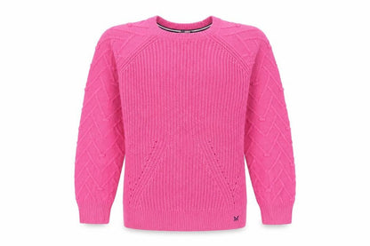 Crew Clothing Company Women Pink Size 8 Cable Knit Crew Neck Jumper