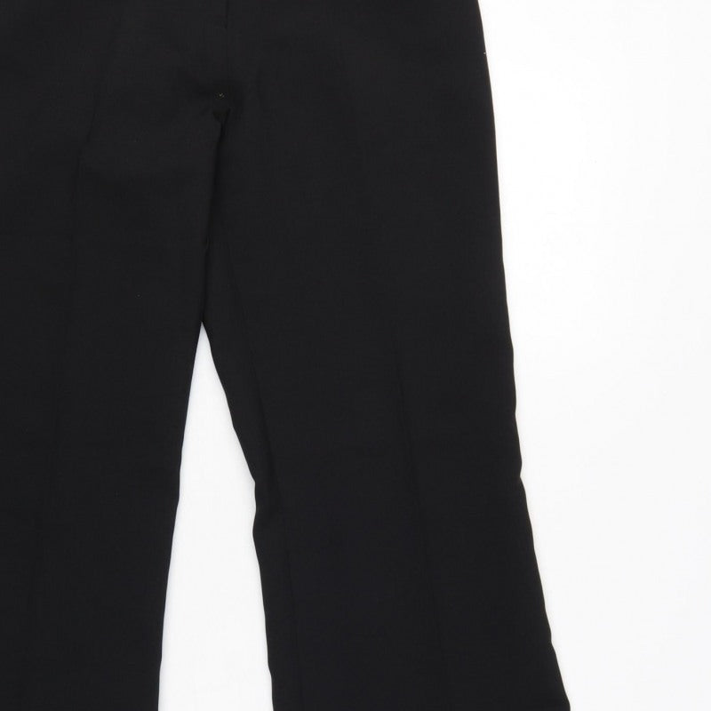 Liquid Women's Black UK 10 Belted Bootcut Dress Trousers