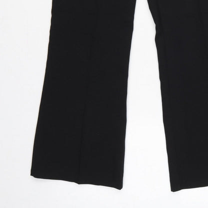 Liquid Women's Black UK 10 Belted Bootcut Dress Trousers