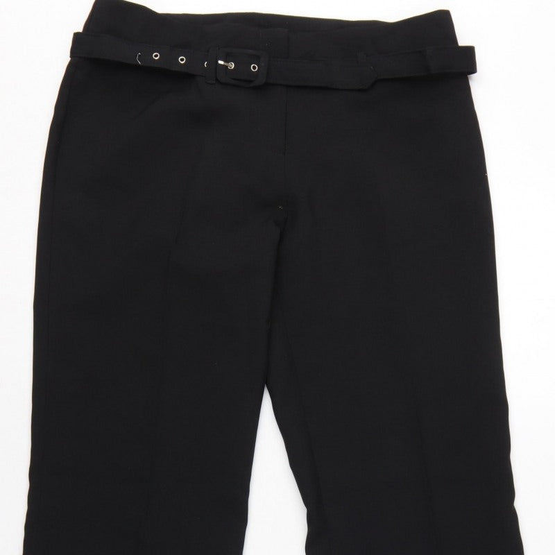 Liquid Women's Black UK 10 Belted Bootcut Dress Trousers
