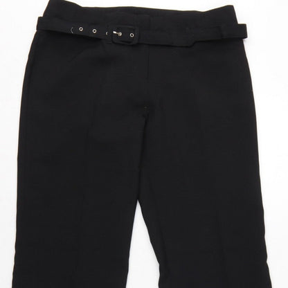 Liquid Women's Black UK 10 Belted Bootcut Dress Trousers