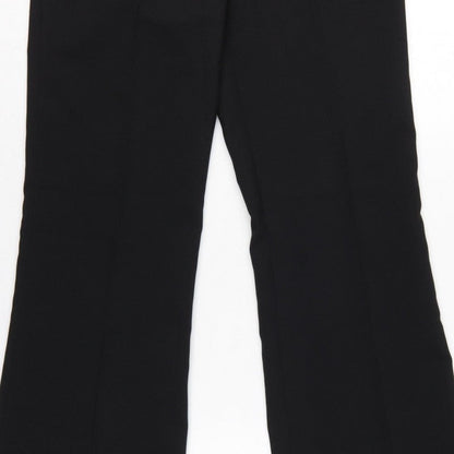 Liquid Women's Black UK 10 Belted Bootcut Dress Trousers