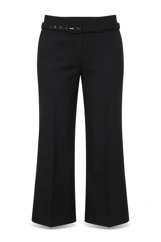 Liquid Women's Black UK 10 Belted Bootcut Dress Trousers