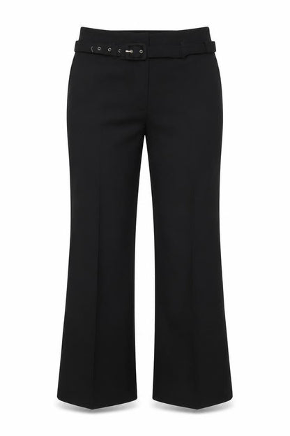 Liquid Women's Black UK 10 Belted Bootcut Dress Trousers