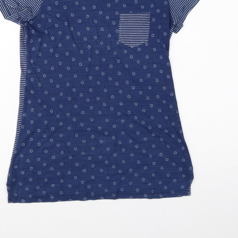 FatFace Women’s Blue Size 8 Floral Stripe Cotton Jersey T-Shirt
