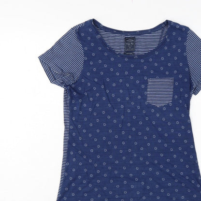 FatFace Women’s Blue Size 8 Floral Stripe Cotton Jersey T-Shirt