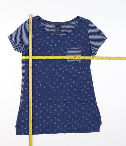 FatFace Women’s Blue Size 8 Floral Stripe Cotton Jersey T-Shirt