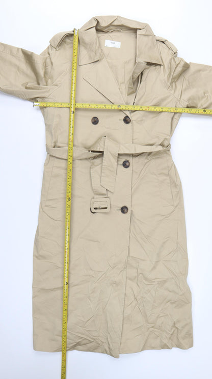 M&S Women’s Beige UK 12 Long Belted Classic Trench Coat Cotton Blend