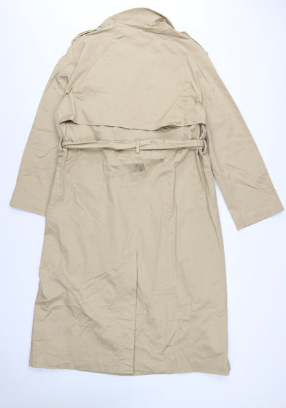 M&S Women’s Beige UK 12 Long Belted Classic Trench Coat Cotton Blend