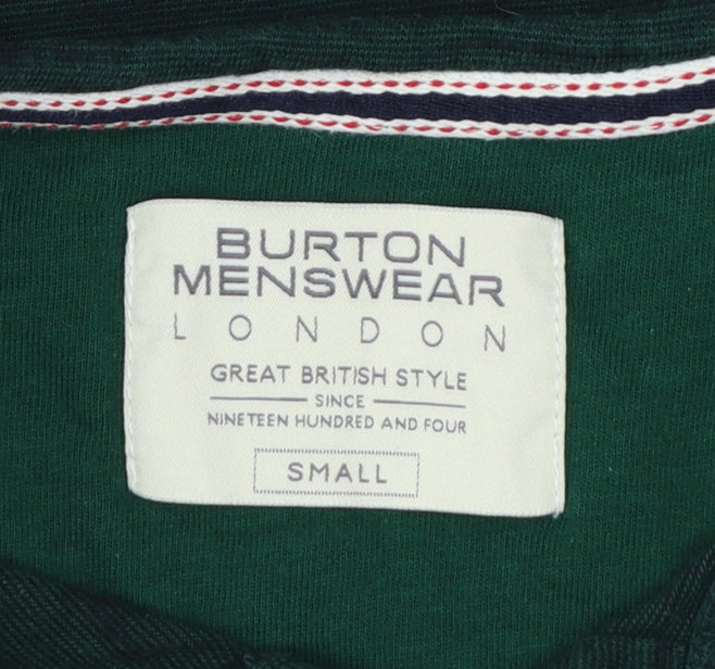 Burton Menswear Men Green Small Long Sleeve Henley T-Shirt