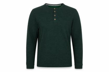 Burton Menswear Men Green Small Long Sleeve Henley T-Shirt