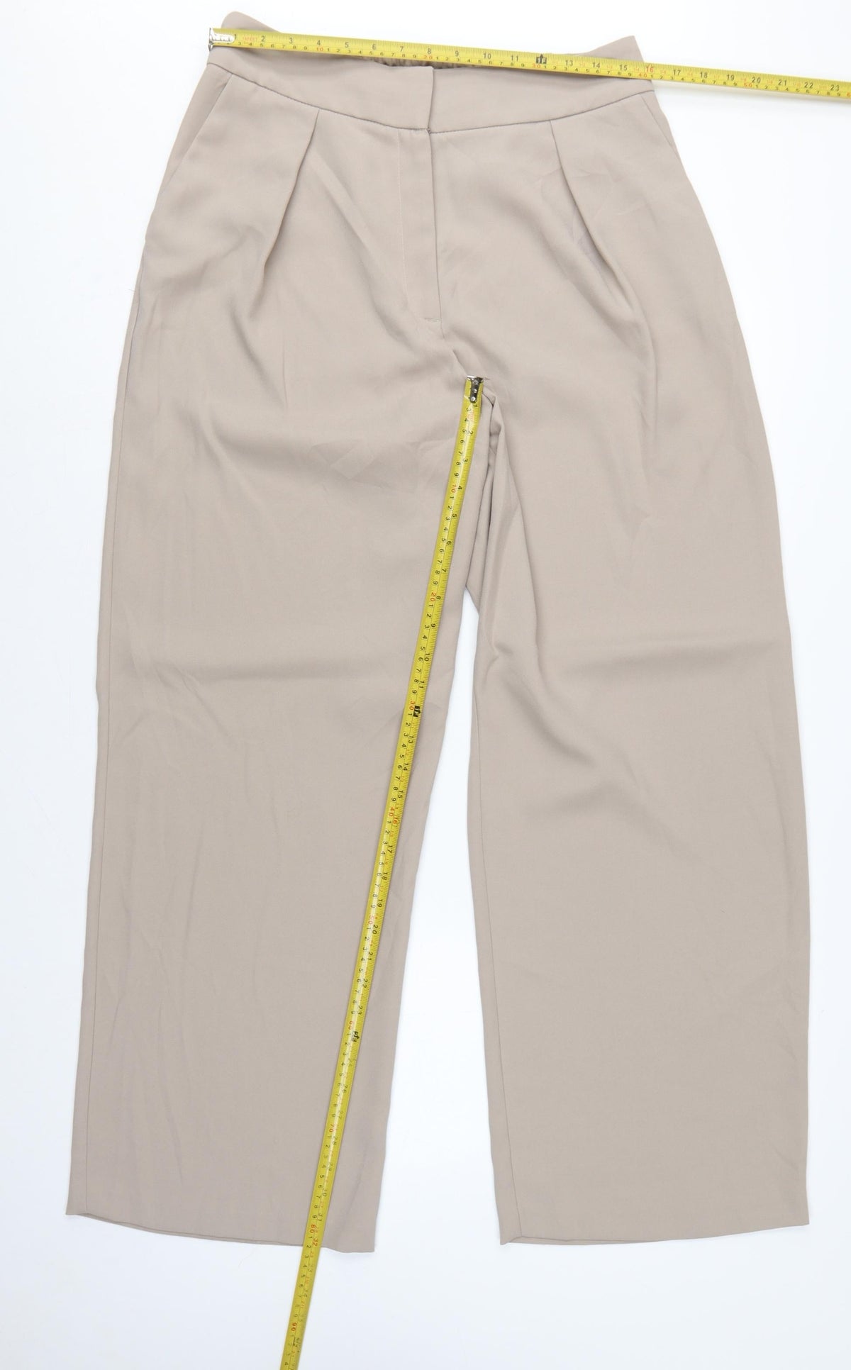 River Island Women Beige UK 14 Tall Straight Tailored Trousers