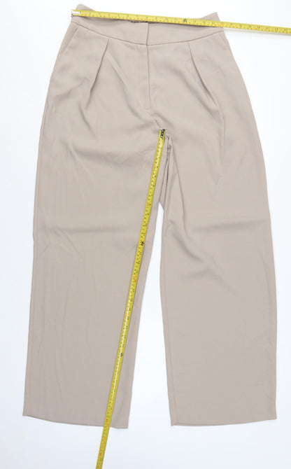 River Island Women Beige UK 14 Tall Straight Tailored Trousers