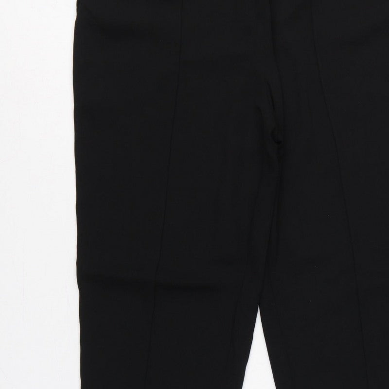 Ted Baker Women Black UK 12 Tapered Trousers Satin Trim Ankle Zip