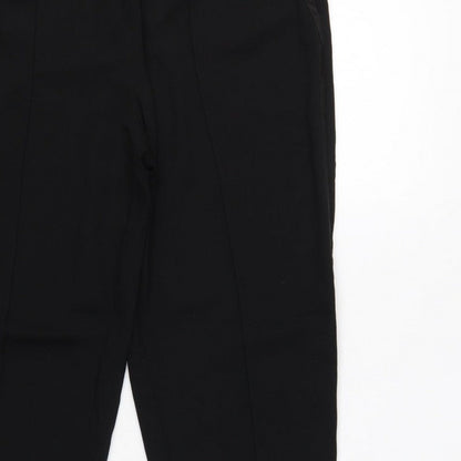 Ted Baker Women Black UK 12 Tapered Trousers Satin Trim Ankle Zip