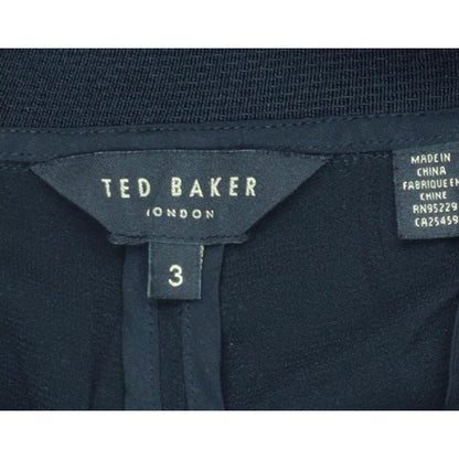 Ted Baker Women Black UK 12 Tapered Trousers Satin Trim Ankle Zip