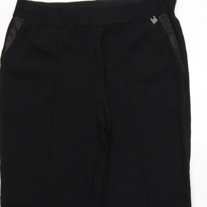Ted Baker Women Black UK 12 Tapered Trousers Satin Trim Ankle Zip