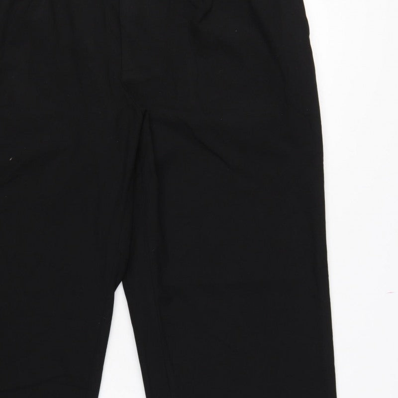 Uniqlo Women Black XL Tapered Dress Trousers Elastic Waist Pockets