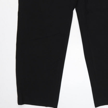 Uniqlo Women Black XL Tapered Dress Trousers Elastic Waist Pockets