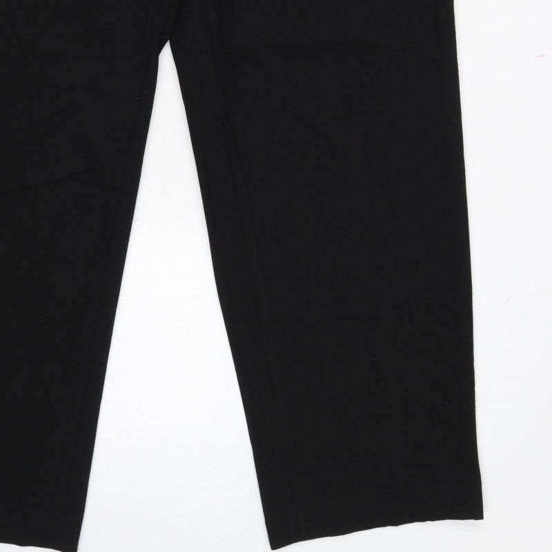 Uniqlo Women Black XL Tapered Dress Trousers Elastic Waist Pockets