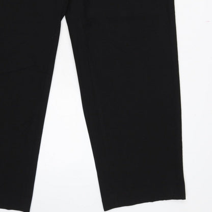 Uniqlo Women Black XL Tapered Dress Trousers Elastic Waist Pockets
