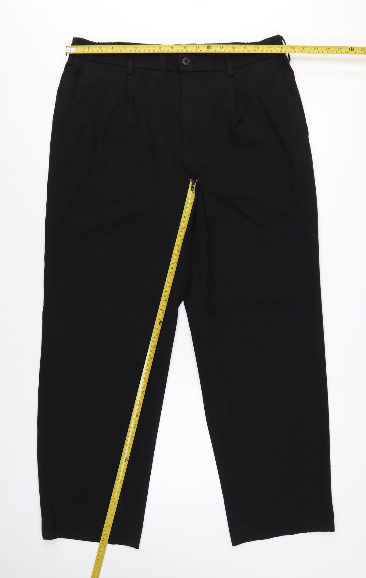 Uniqlo Women Black XL Tapered Dress Trousers Elastic Waist Pockets