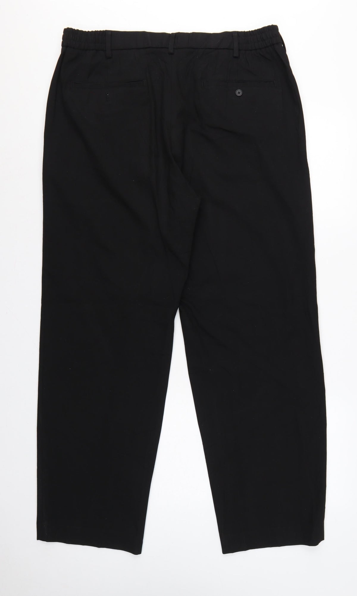Uniqlo Women Black XL Tapered Dress Trousers Elastic Waist Pockets