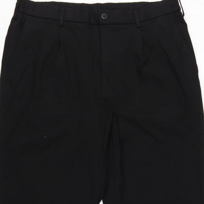 Uniqlo Women Black XL Tapered Dress Trousers Elastic Waist Pockets