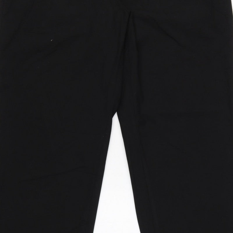 Uniqlo Women Black XL Tapered Dress Trousers Elastic Waist Pockets