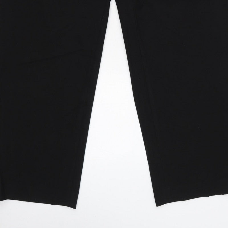 Uniqlo Women Black XL Tapered Dress Trousers Elastic Waist Pockets