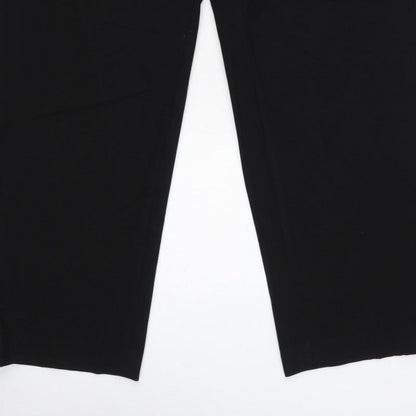 Uniqlo Women Black XL Tapered Dress Trousers Elastic Waist Pockets