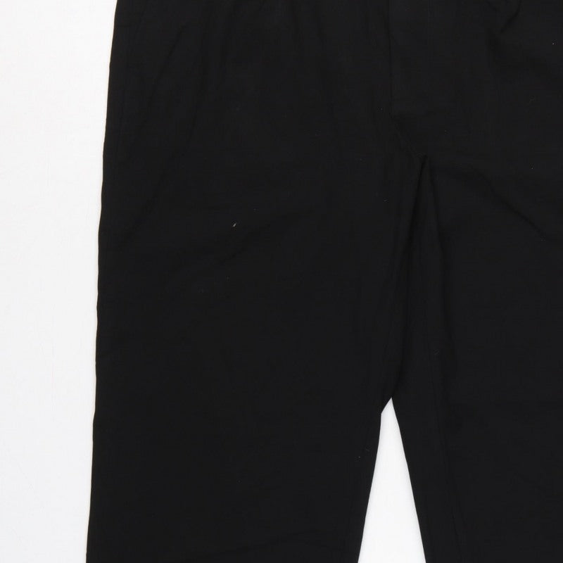 Uniqlo Women Black XL Tapered Dress Trousers Elastic Waist Pockets