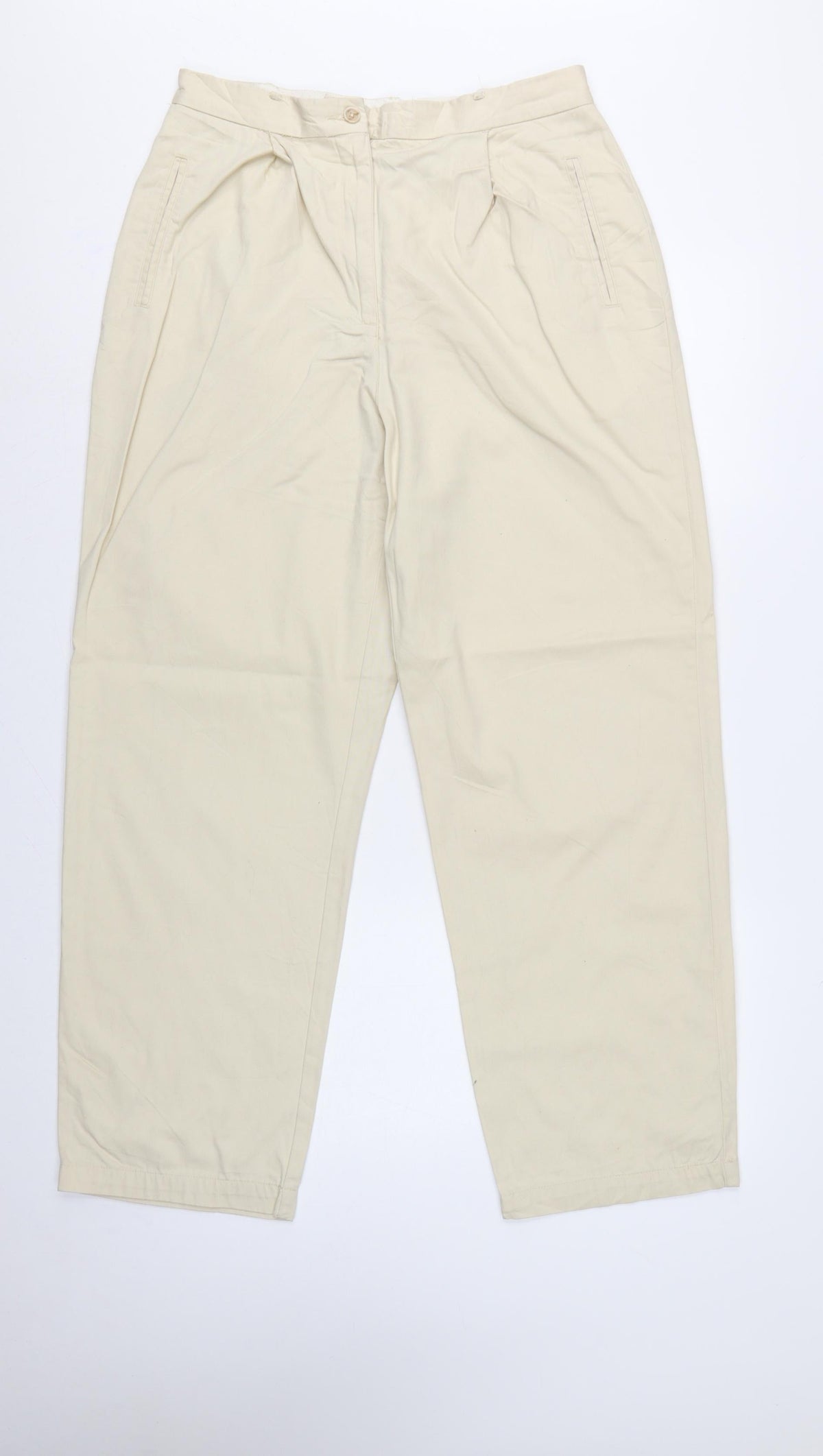 Liz Claiborne Women Beige Size 14 High Rise Cotton Trousers