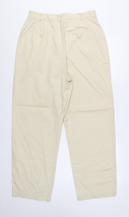 Liz Claiborne Women Beige Size 14 High Rise Cotton Trousers