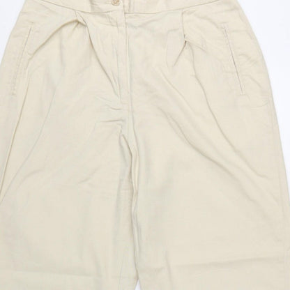 Liz Claiborne Women Beige Size 14 High Rise Cotton Trousers