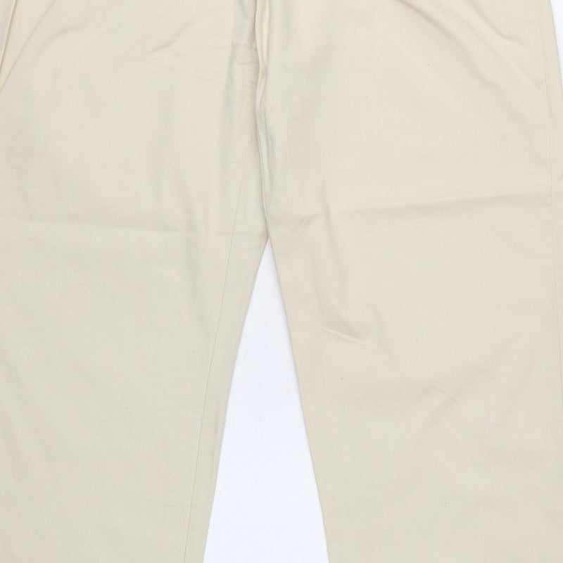 Liz Claiborne Women Beige Size 14 High Rise Cotton Trousers