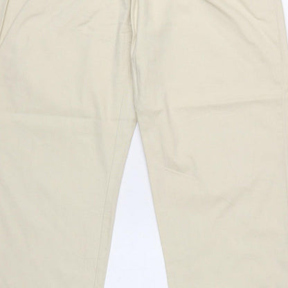 Liz Claiborne Women Beige Size 14 High Rise Cotton Trousers