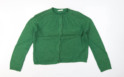 Seasalt Cornwall Women Green UK 12 Cable Knit Button Cardigan