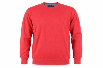 Eden Park Men’s Red Cotton Crew Neck Logo Pullover Jumper Size M