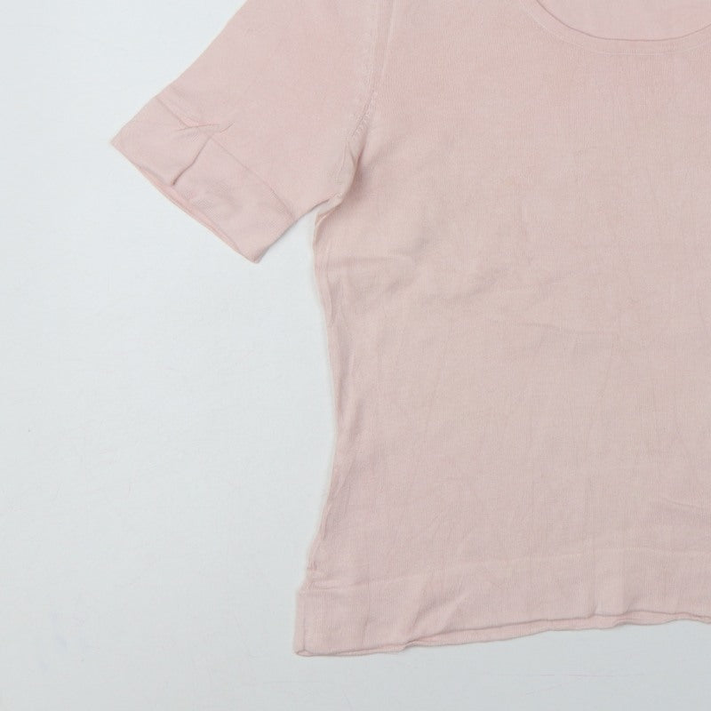 Peter Hahn Women's Pink UK 14 Supima Cotton Short Sleeve Scoop Neck Jumper