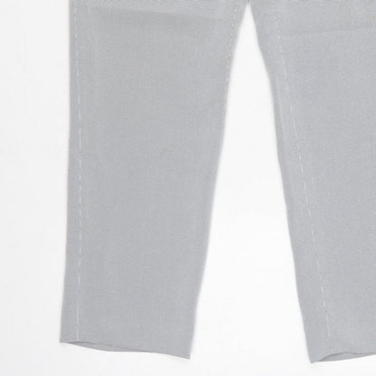 Precis Petite Women Grey Check Tailored Dress Trousers UK 14